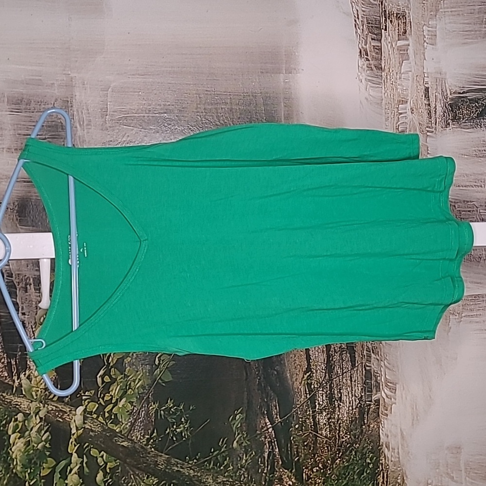 Stylus Womens Large petite bright green sleeveless casual sleeveless tank top